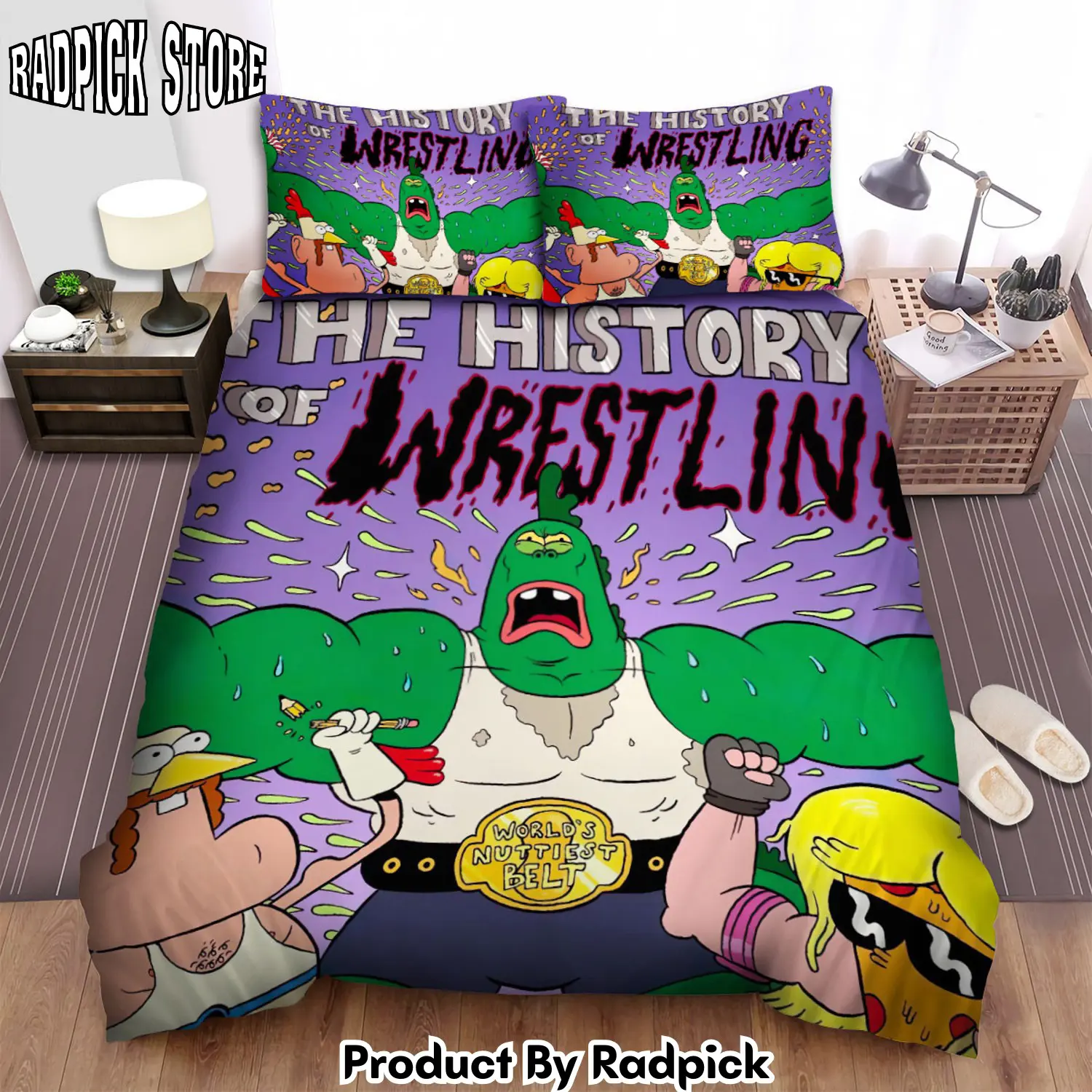 Radpick uncle grandpa the history of wrestling bed sheets spread duvet cover bedding sets rp327599